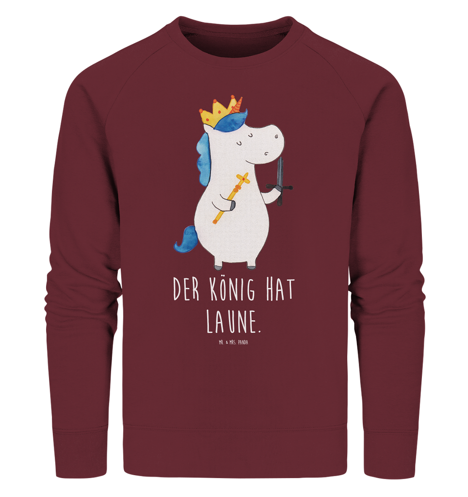 Organic Pullover Einhorn König mit Schwert Pullover, Pullover Männer, Pullover Frauen, Sweatshirt, Sweatshirt Männer, Sweatshirt Frauen, Unisex, Einhorn, Einhörner, Einhorn Deko, Pegasus, Unicorn, König, Ritter, Mittelalter