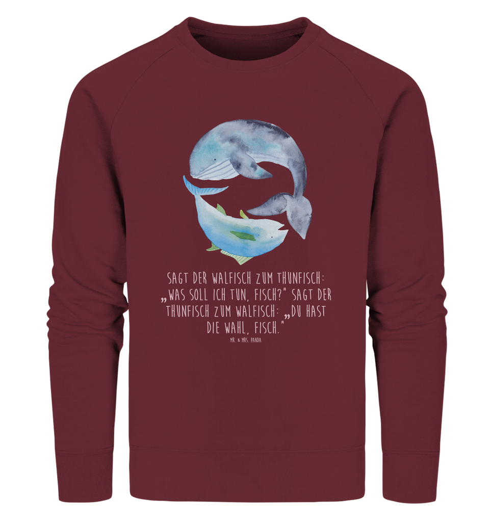 Organic Pullover Walfisch & Thunfisch Pullover, Pullover Männer, Pullover Frauen, Sweatshirt, Sweatshirt Männer, Sweatshirt Frauen, Unisex, Tiermotive, Gute Laune, lustige Sprüche, Tiere, Wal, Wahl, Tunfisch, Wortwitz lustig, Spruch lustig, Flachwitz, Witz, Spruch des Tages, Flachwitz Geschenk
