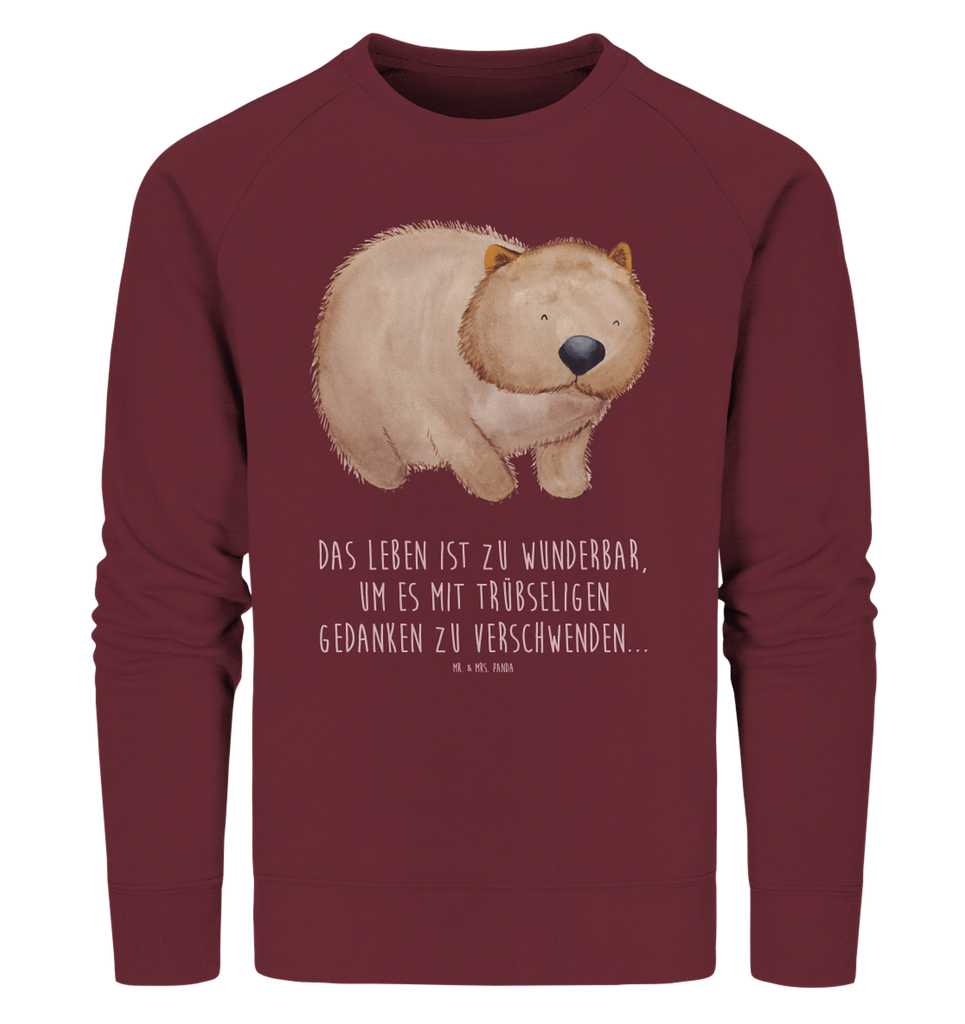 Organic Pullover Wombat Pullover, Pullover Männer, Pullover Frauen, Sweatshirt, Sweatshirt Männer, Sweatshirt Frauen, Unisex, Tiermotive, Gute Laune, lustige Sprüche, Tiere, Wombat, Das Leben ist schön, Motivation, Spruch, Australien