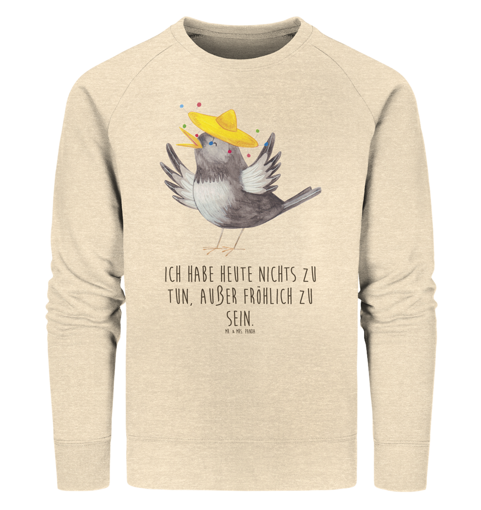 Organic Pullover Rabe mit Sombrero Pullover, Pullover Männer, Pullover Frauen, Sweatshirt, Sweatshirt Männer, Sweatshirt Frauen, Unisex, Tiermotive, Gute Laune, lustige Sprüche, Tiere, Rabe, Vogel, Vögel, Spruch positiv, fröhlich sein, glücklich sein, Glück Spruch, froh, Elster, Motivation