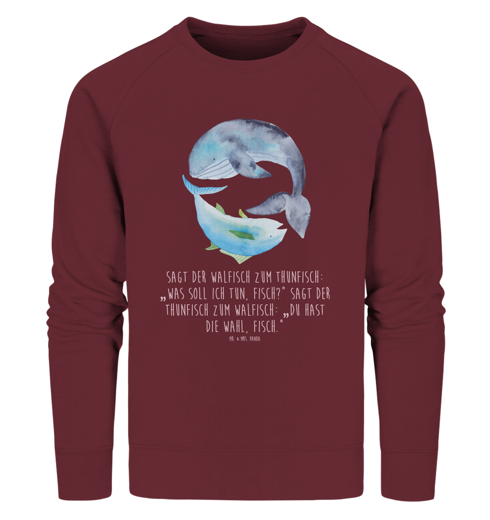 Organic Pullover Walfisch & Thunfisch Pullover, Pullover Männer, Pullover Frauen, Sweatshirt, Sweatshirt Männer, Sweatshirt Frauen, Unisex, Tiermotive, Gute Laune, lustige Sprüche, Tiere, Wal, Wahl, Tunfisch, Wortwitz lustig, Spruch lustig, Flachwitz, Witz, Spruch des Tages, Flachwitz Geschenk
