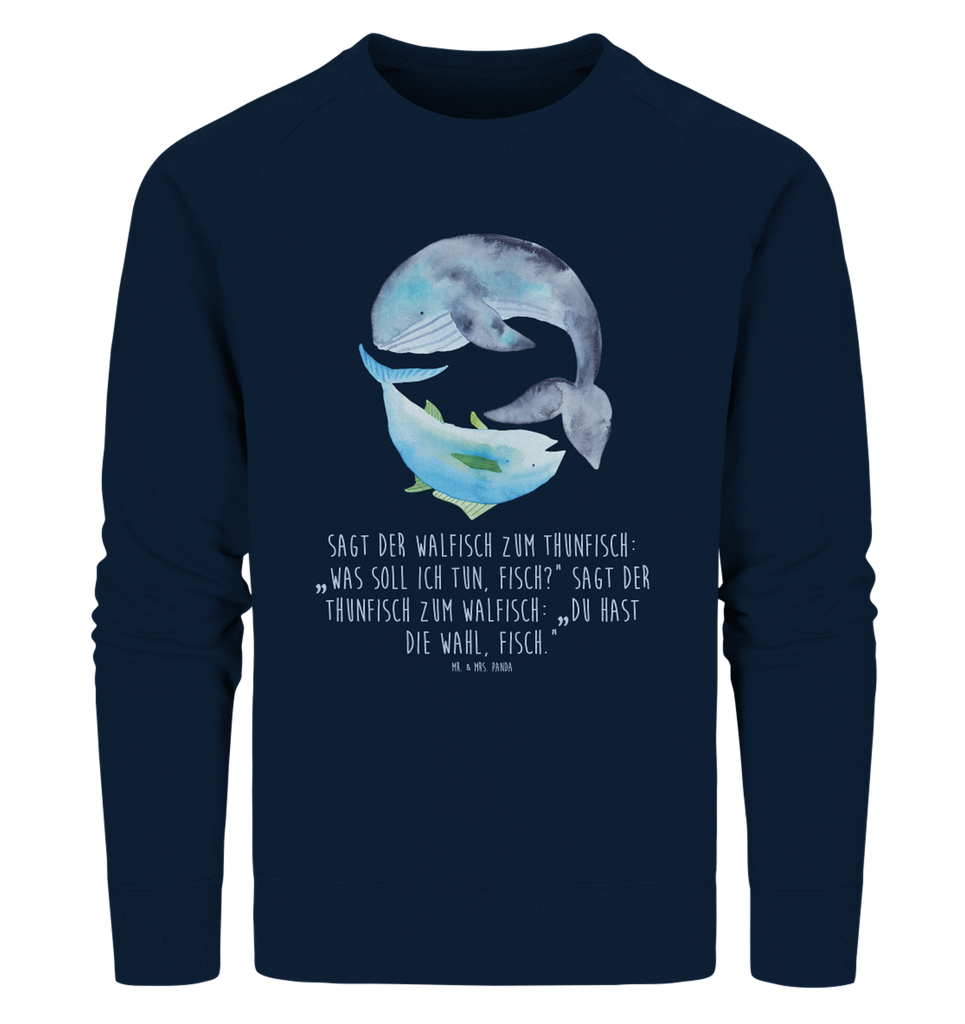 Organic Pullover Walfisch & Thunfisch Pullover, Pullover Männer, Pullover Frauen, Sweatshirt, Sweatshirt Männer, Sweatshirt Frauen, Unisex, Tiermotive, Gute Laune, lustige Sprüche, Tiere, Wal, Wahl, Tunfisch, Wortwitz lustig, Spruch lustig, Flachwitz, Witz, Spruch des Tages, Flachwitz Geschenk