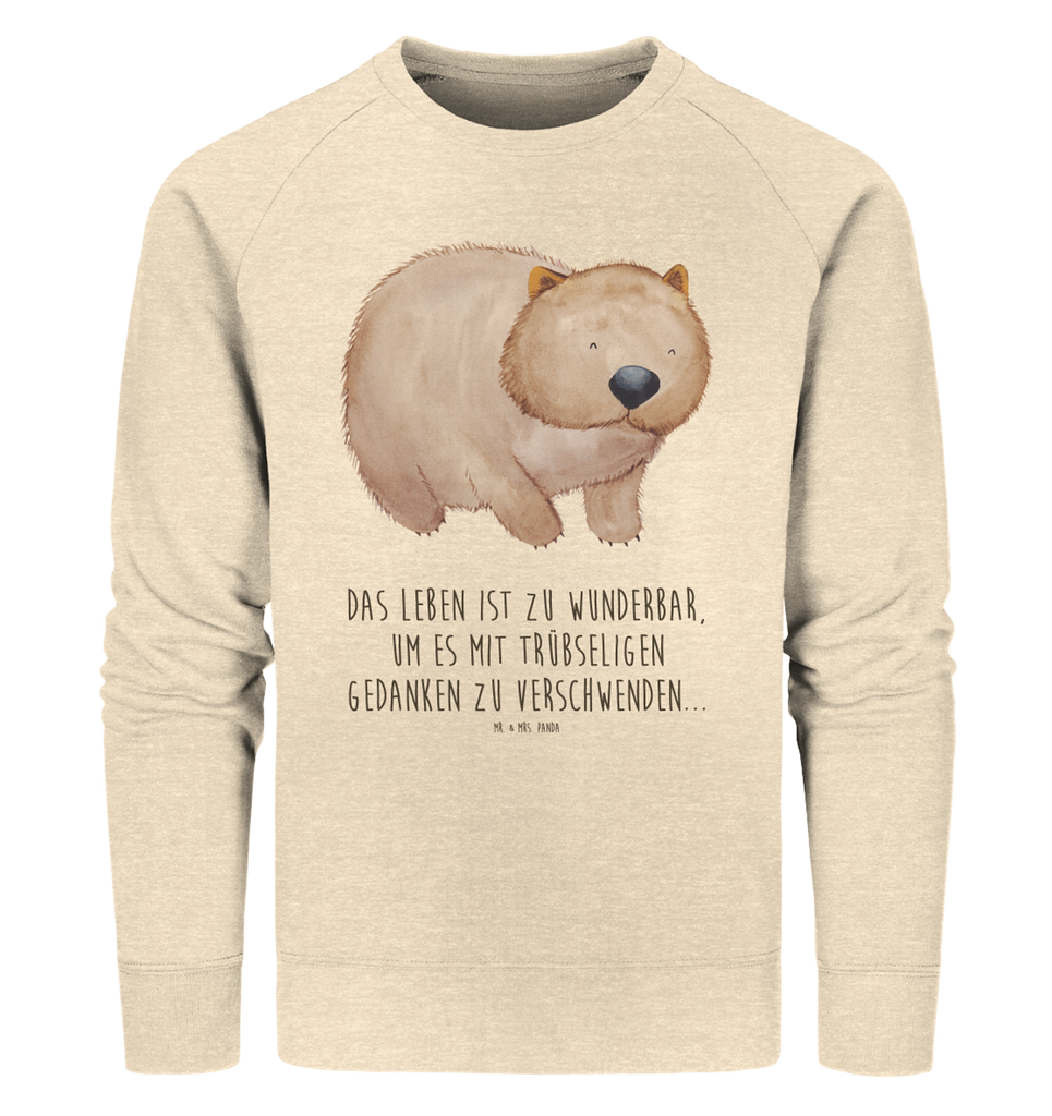 Organic Pullover Wombat Pullover, Pullover Männer, Pullover Frauen, Sweatshirt, Sweatshirt Männer, Sweatshirt Frauen, Unisex, Tiermotive, Gute Laune, lustige Sprüche, Tiere, Wombat, Das Leben ist schön, Motivation, Spruch, Australien