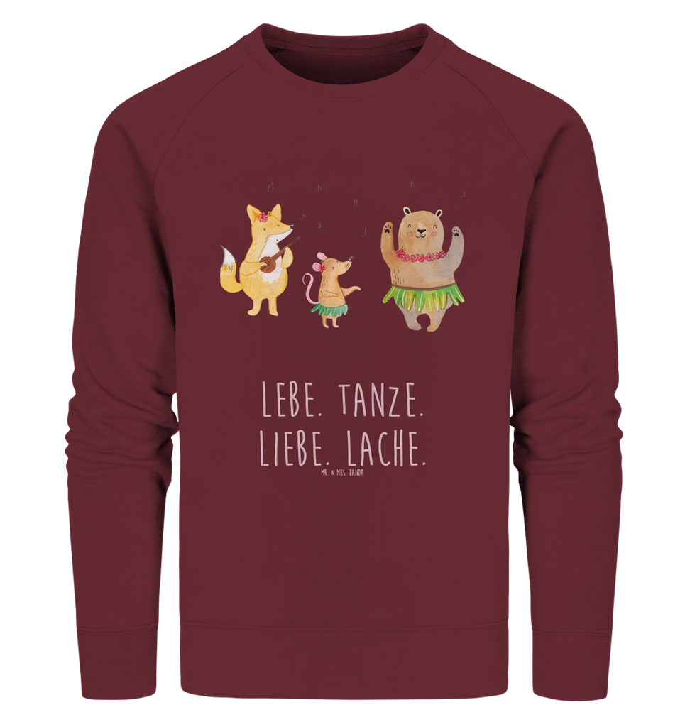 Organic Pullover Waldtiere Aloha Pullover, Pullover Männer, Pullover Frauen, Sweatshirt, Sweatshirt Männer, Sweatshirt Frauen, Unisex, Tiermotive, Gute Laune, lustige Sprüche, Tiere, Wald, Waldtiere, Musik, Aloha, Bär, Hase, Igel, Tanzen, Leben, Lachen