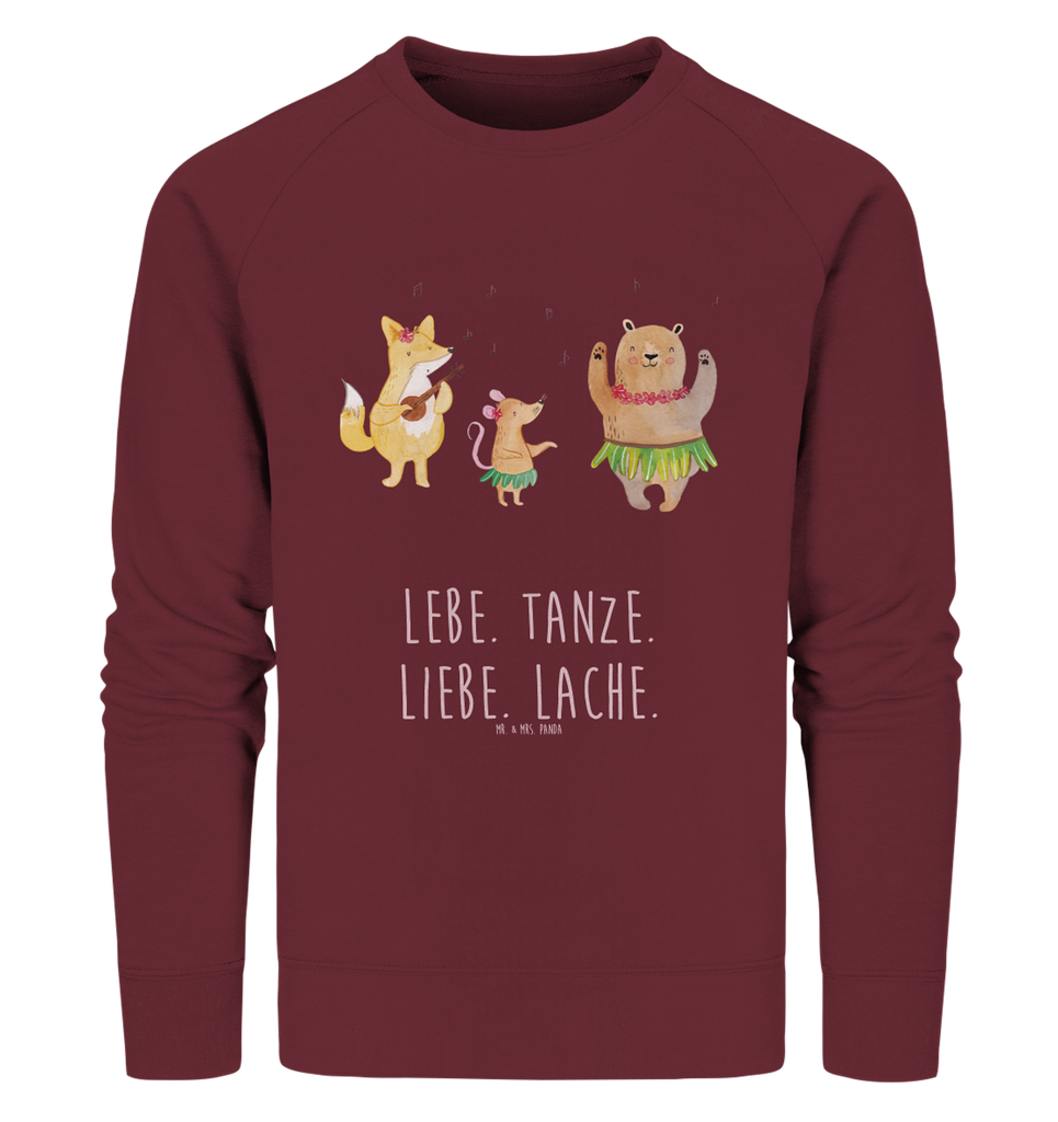 Organic Pullover Waldtiere Aloha Pullover, Pullover Männer, Pullover Frauen, Sweatshirt, Sweatshirt Männer, Sweatshirt Frauen, Unisex, Tiermotive, Gute Laune, lustige Sprüche, Tiere, Wald, Waldtiere, Musik, Aloha, Bär, Hase, Igel, Tanzen, Leben, Lachen