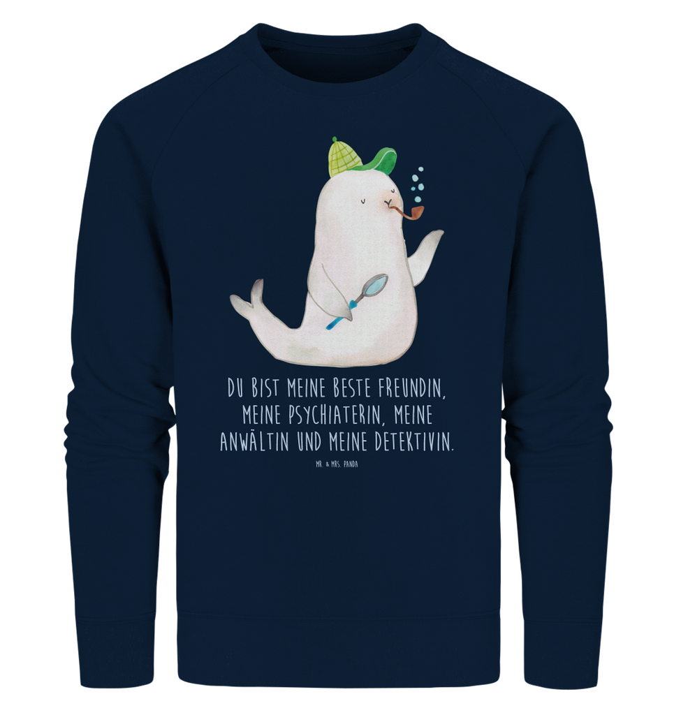 Organic Pullover Robbe Sherlock Pullover, Pullover Männer, Pullover Frauen, Sweatshirt, Sweatshirt Männer, Sweatshirt Frauen, Unisex, Tiermotive, Gute Laune, lustige Sprüche, Tiere
