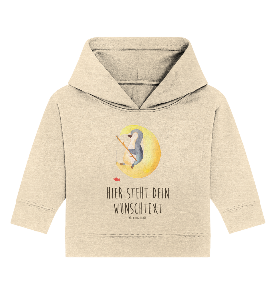 Personalisierter Baby Hoodie Pinguin Mond Personalisierter Baby Hoodie, Baby Hoodie mit Namen, Babyhoodie Wunschtext, Pinguin, Pinguine, Spruch, schlafen, Nachtruhe, Einschlafen, Schlafzimmer, Schlafstörungen, Gästezimmer