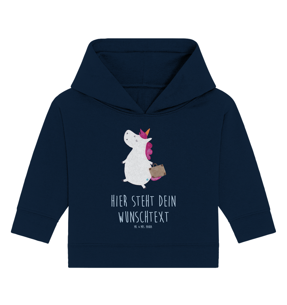 Personalisierter Baby Hoodie Einhorn Koffer Personalisierter Baby Hoodie, Baby Hoodie mit Namen, Babyhoodie Wunschtext, Einhorn, Einhörner, Einhorn Deko, Pegasus, Unicorn, unicorn, Koffer, Verreisen, Reise, Gepäck, Abenteuer, Erwachsen, Kind, albern, Spaß, lustig, witzig