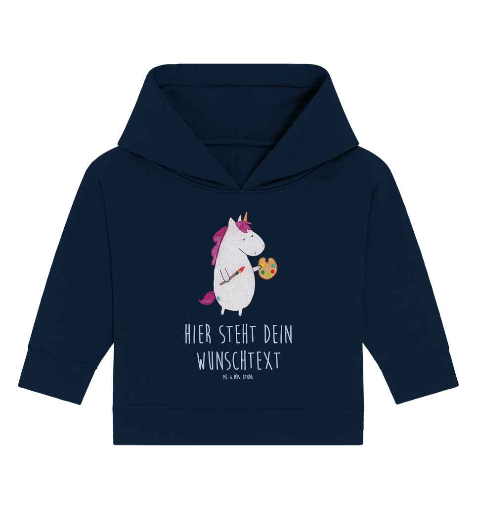 Personalisierter Baby Hoodie Einhorn Künstler Personalisierter Baby Hoodie, Baby Hoodie mit Namen, Babyhoodie Wunschtext, Einhorn, Einhörner, Einhorn Deko, Pegasus, Unicorn, Englisch, Künstler, Artist, Malen, Zeichnen, Welt, Farbe, Stift, Pinsel, Geschenk, Maler