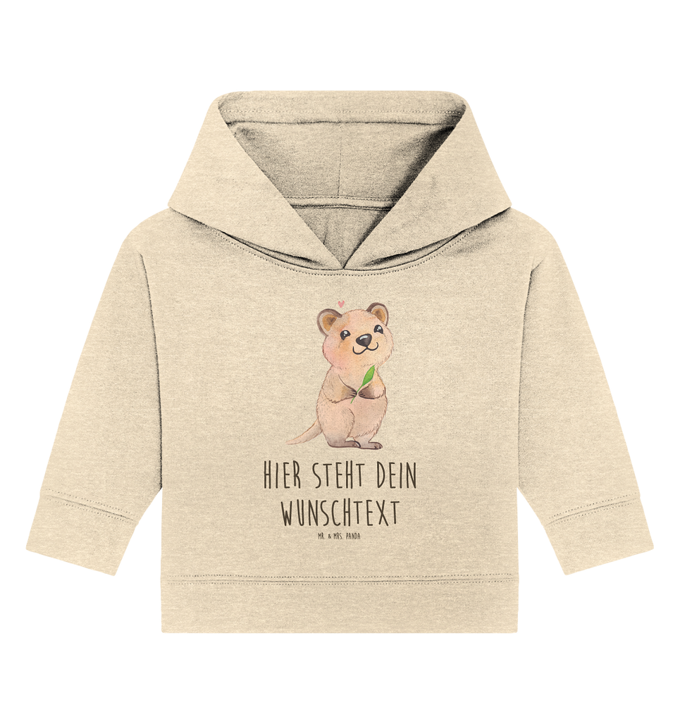 Personalisierter Baby Hoodie Quokka Happy Personalisierter Baby Hoodie, Baby Hoodie mit Namen, Babyhoodie Wunschtext, Tiermotive, Gute Laune, lustige Sprüche, Tiere, Quokka, Verschieben, Aufschieberitis, Lustiger Spruch, Niedliches Tier, Dinge erledigen