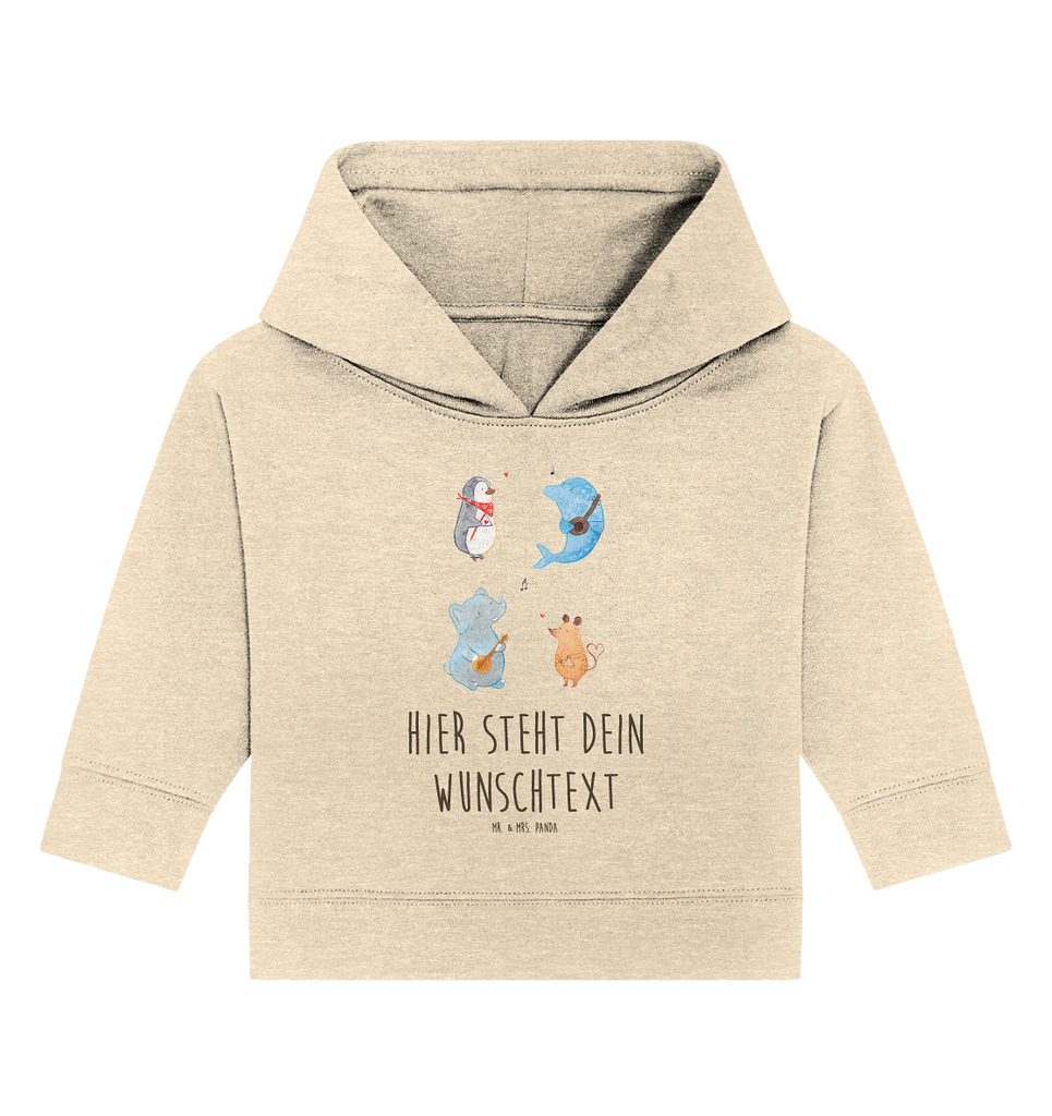 Personalisierter Baby Hoodie Big Band Personalisierter Baby Hoodie, Baby Hoodie mit Namen, Babyhoodie Wunschtext, Tiermotive, Gute Laune, lustige Sprüche, Tiere, Hund, Pinguin, Maus, Elefant, Delfin, Gitarre, Band, Triangel, Musikanten, Musik
