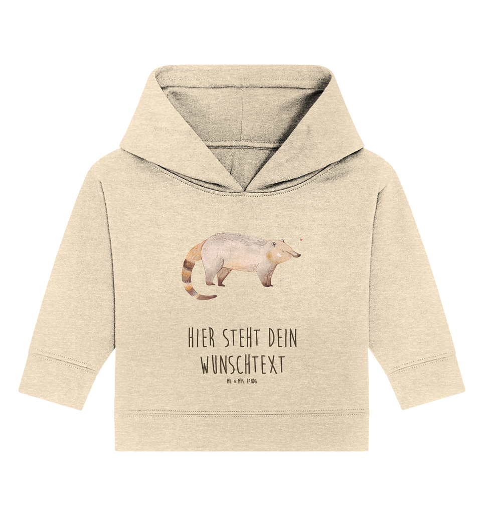 Personalisierter Baby Hoodie Nasenbär Personalisierter Baby Hoodie, Baby Hoodie mit Namen, Babyhoodie Wunschtext, Tiermotive, Gute Laune, lustige Sprüche, Tiere, Nasenbär, Nasenbären, Rüsselbär, Bär
