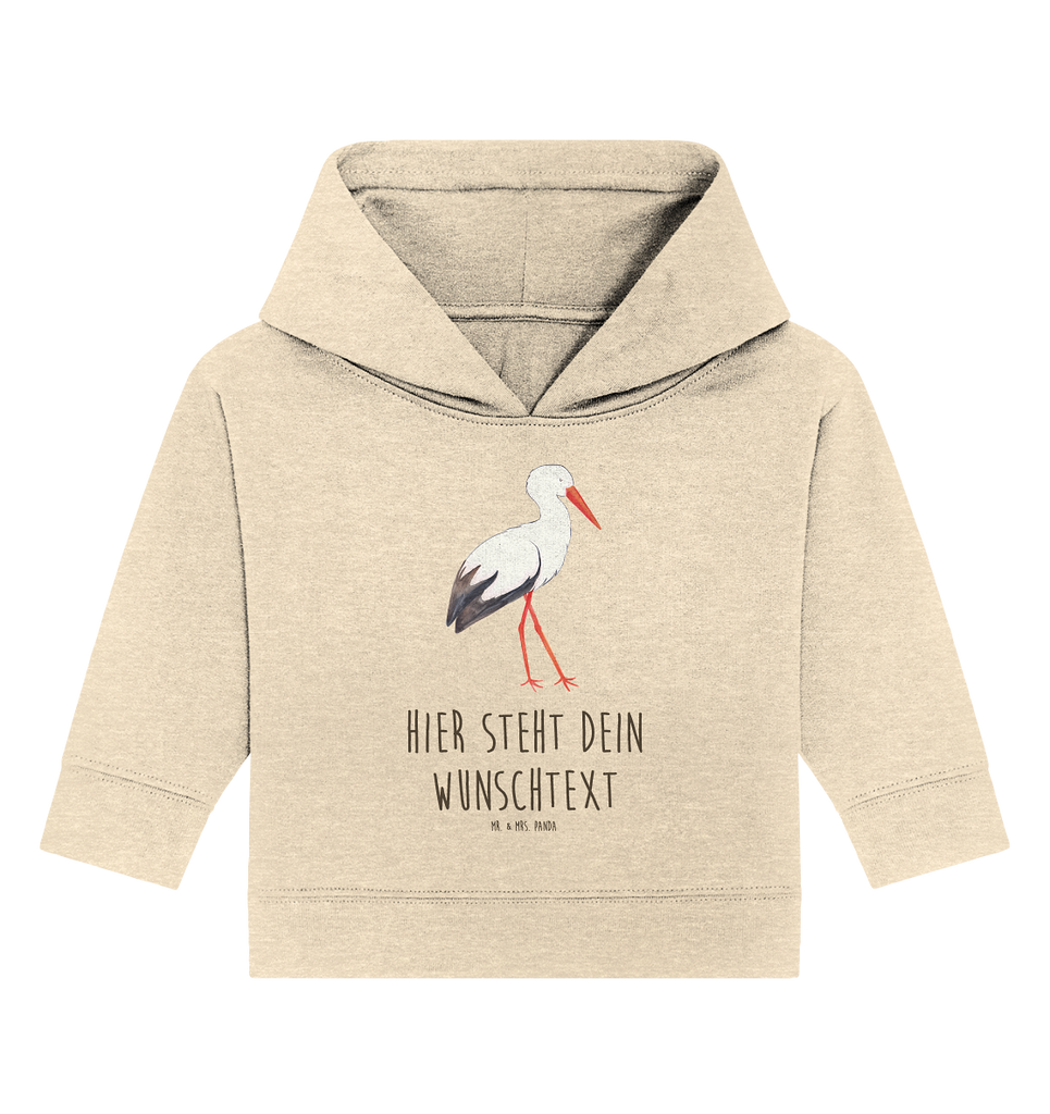 Personalisierter Baby Hoodie Storch Personalisierter Baby Hoodie, Baby Hoodie mit Namen, Babyhoodie Wunschtext, Tiermotive, Gute Laune, lustige Sprüche, Tiere, Storch, Störche, Schwangerschaft, Geburt, Mutter, Mütter, Mutter werden, Schwanger, Babybauch, Baby