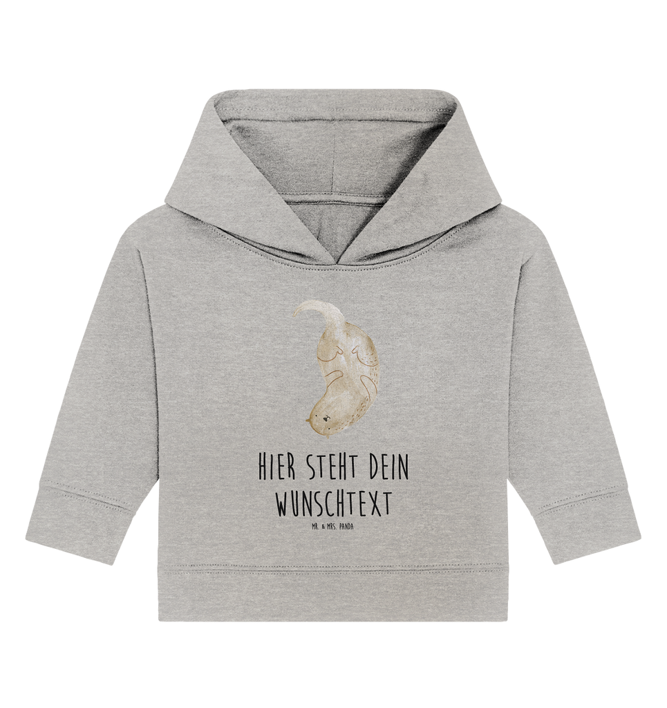 Personalisierter Baby Hoodie Otter kopfüber Personalisierter Baby Hoodie, Baby Hoodie mit Namen, Babyhoodie Wunschtext, Otter, Fischotter, Seeotter, Otter Seeotter See Otter