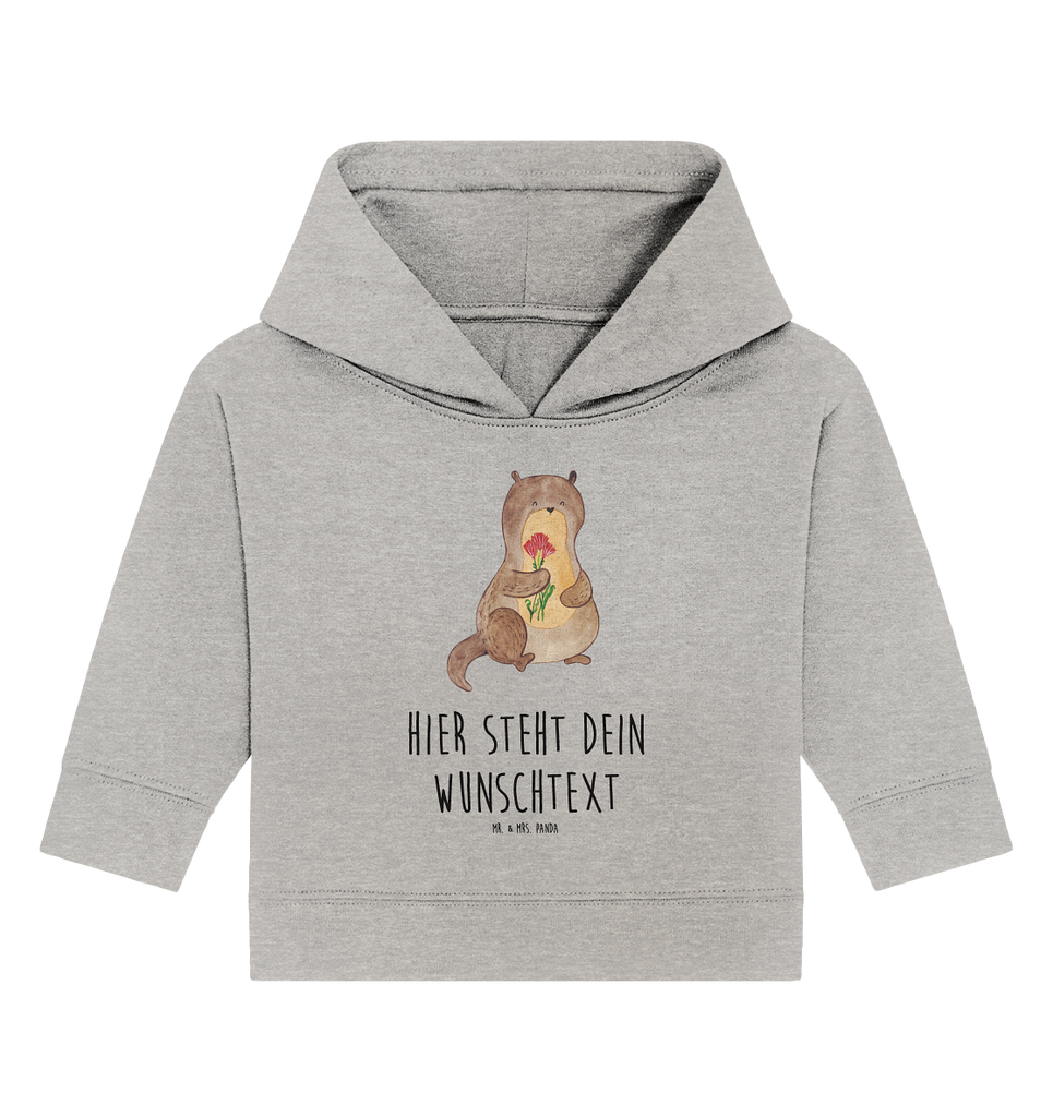 Personalisierter Baby Hoodie Otter Blumenstrauß Personalisierter Baby Hoodie, Baby Hoodie mit Namen, Babyhoodie Wunschtext, Otter, Fischotter, Seeotter, Otter Seeotter See Otter