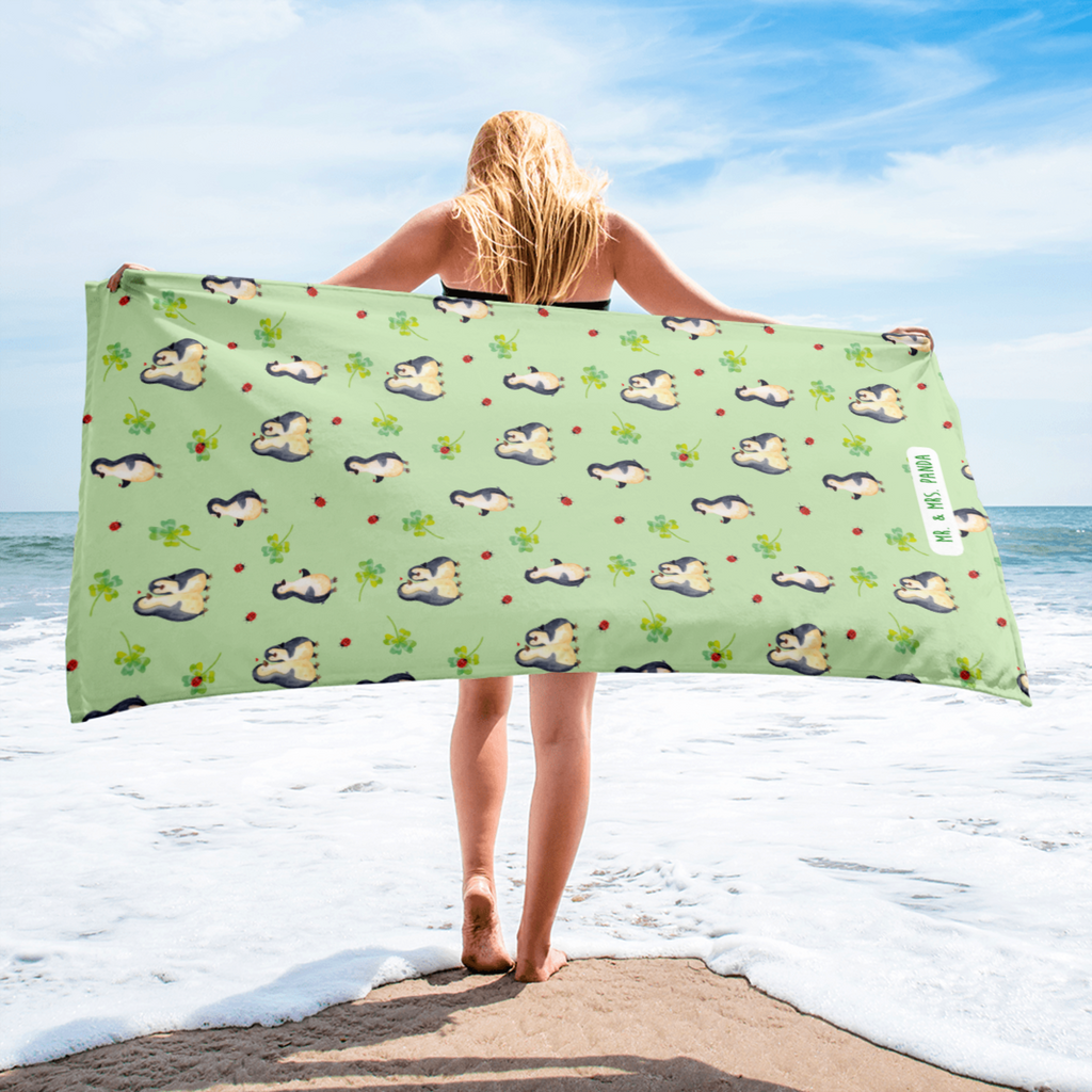 XL Badehandtuch Pinguin Marienkäfer Handtuch, Badetuch, Duschtuch, Strandtuch, Saunatuch, Pinguin, Pinguine, Marienkäfer, Liebe, Wunder, Glück, Freude, Lebensfreude
