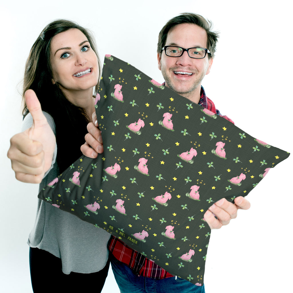 40x40 Kissen Glücksschwein Kissenhülle, Kopfkissen, Sofakissen, Dekokissen, Motivkissen, Tiermotive, Gute Laune, lustige Sprüche, Tiere, Glücksschwein. Glück, Schwein, Schweinchen, Sterne, Sernchen, Ziele, Träume, Motivation, Glücksbringer