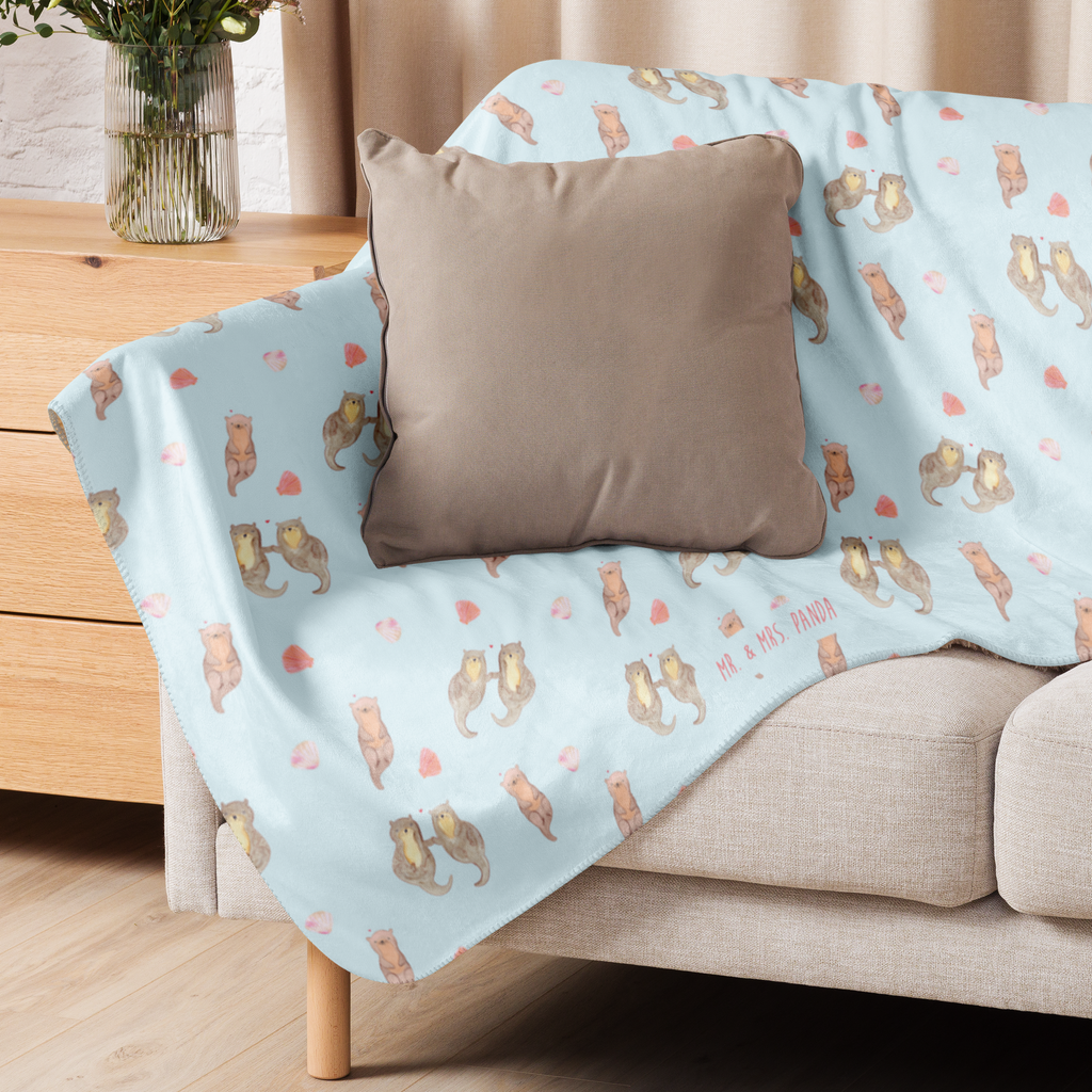 Sherpa Kuscheldecke Otter händchenhaltend Otter, Fischotter, Seeotter, Otter Seeotter See Otter