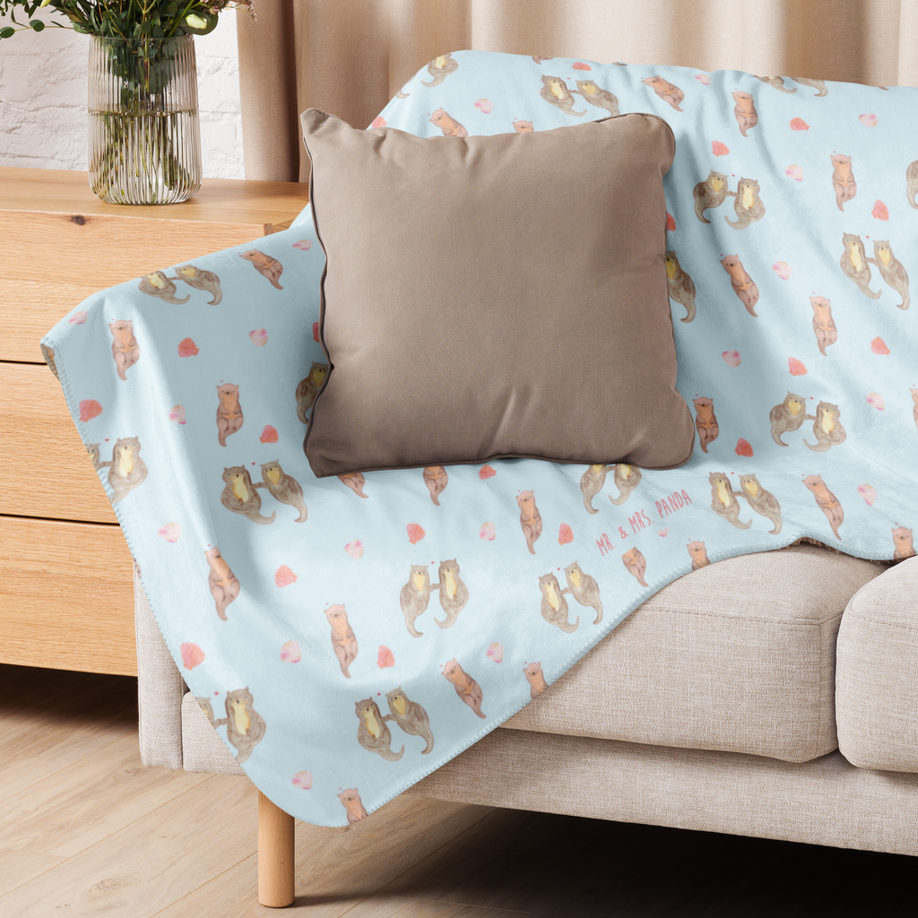 Sherpa Kuscheldecke Otter händchenhaltend Otter, Fischotter, Seeotter, Otter Seeotter See Otter