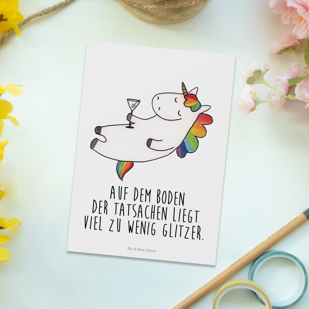 Postkarte Einhorn Cocktail Geschenkkarte, Grußkarte, Karte, Einladung, Ansichtskarte, Geburtstagskarte, Einladungskarte, Dankeskarte, Einhorn, Einhörner, Einhorn Deko, Pegasus, Unicorn, Party, Spaß, Feiern, Caipirinha, Rum, Cuba Libre, Sekt, Freundin, Geburtstag, lustig, witzig, Spruch, Glitzer