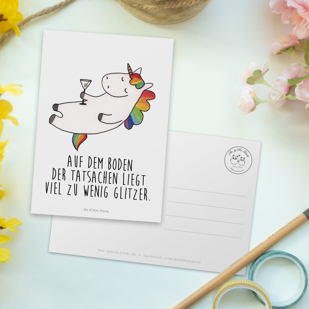 Postkarte Einhorn Cocktail Geschenkkarte, Grußkarte, Karte, Einladung, Ansichtskarte, Geburtstagskarte, Einladungskarte, Dankeskarte, Einhorn, Einhörner, Einhorn Deko, Pegasus, Unicorn, Party, Spaß, Feiern, Caipirinha, Rum, Cuba Libre, Sekt, Freundin, Geburtstag, lustig, witzig, Spruch, Glitzer