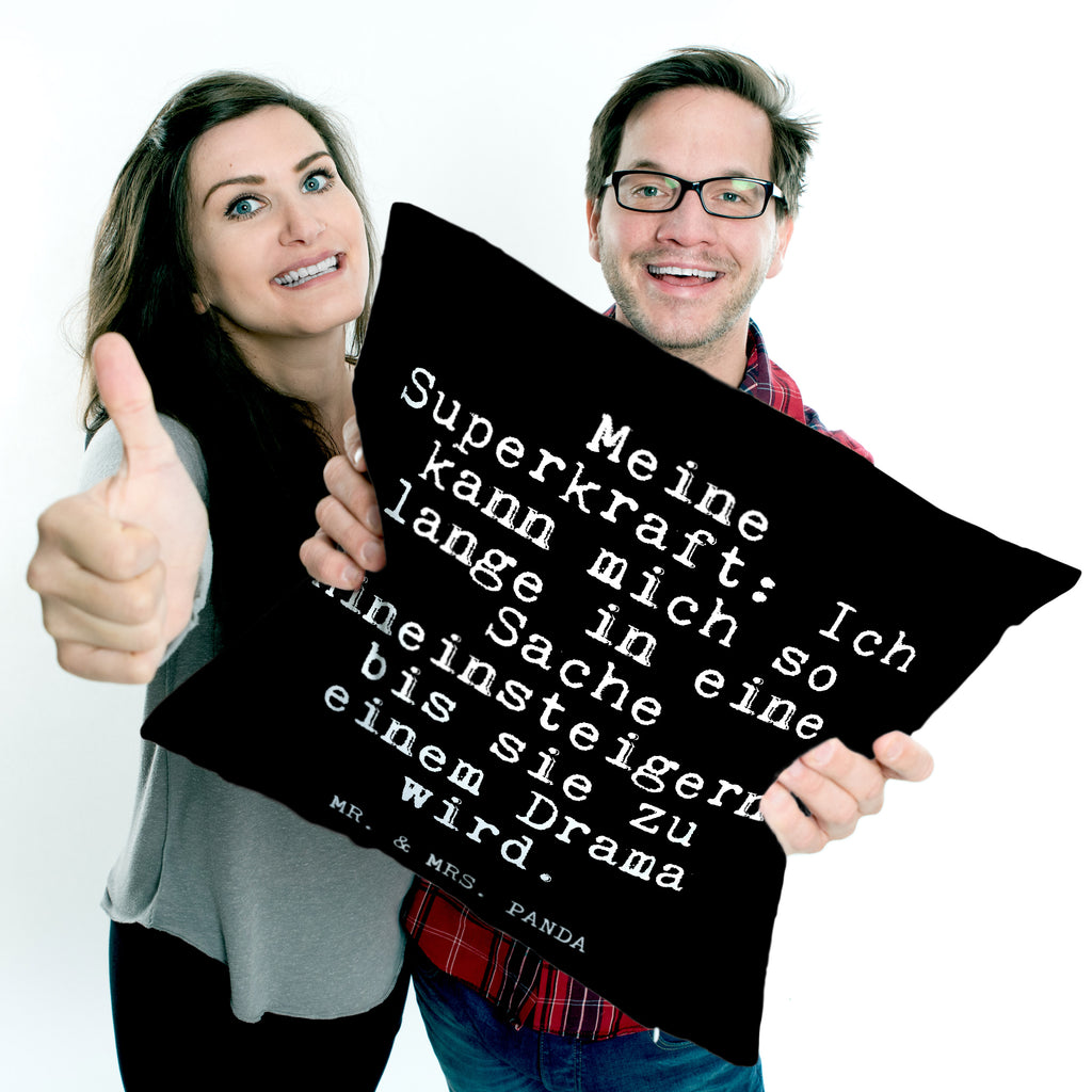 40x40 Kissen Fun Talk Meine Superkraft: Ich kann mich so lange in eine Sache hineinsteigern, bis sie zu einem Drama wird. Kissenhülle, Kopfkissen, Sofakissen, Dekokissen, Motivkissen, Spruch, Sprüche, lustig, Weisheiten, Zitate, Glizer Spruch Sprüche Weisheiten Zitate Lustig Weisheit Worte