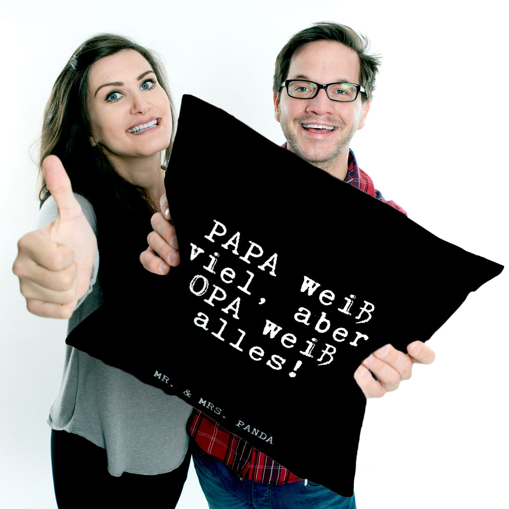 40x40 Kissen Fun Talk PAPA weiß viel, aber OPA weiß alles! Kissenhülle, Kopfkissen, Sofakissen, Dekokissen, Motivkissen, Spruch, Sprüche, lustig, Weisheiten, Zitate, Glizer Spruch Sprüche Weisheiten Zitate Lustig Weisheit Worte