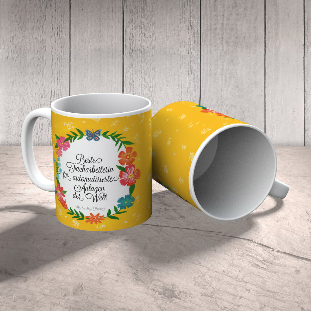 Tasse Design Frame Happy Girls Facharbeiterin für automatisierte Anlagen Geschenk Becher, Kaffeetasse, Kaffeebecher, Tee, Frühstück, Büro  