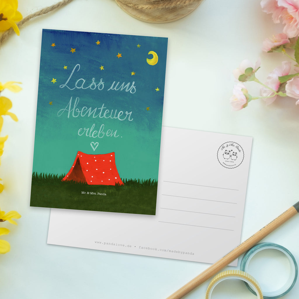 Postkarte Abenteuer Geschenkkarte, Grußkarte, Karte, Einladung, Ansichtskarte, Geburtstagskarte, Einladungskarte, Dankeskarte, Blumen Deko, Frühlings Deko, Sommer Deko, Dekoration, positive Botschaft, Naturliebhaber, Outdoor, Natur, Abenteuer, Zelten, Spruch Freiheit, Reise Geschenk, Bagpacker Geschenk, Urlaub, Camping