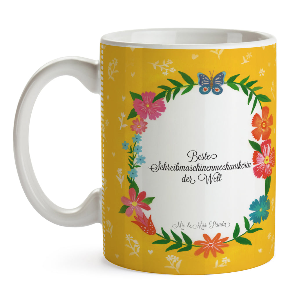Tasse Design Frame Happy Girls Schreibmaschinenmechanikerin Geschenk Becher, Kaffeetasse, Kaffeebecher, Tee, Frühstück, Büro  