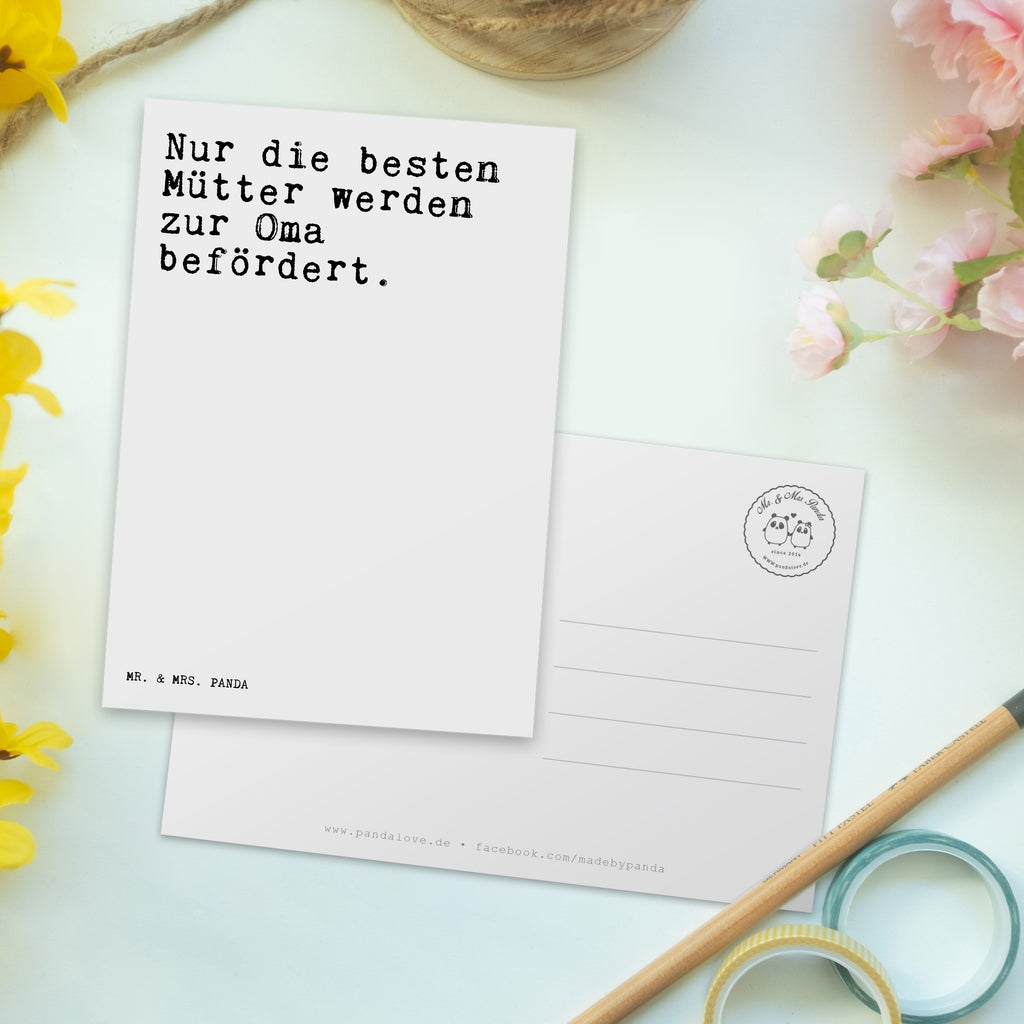 Postkarte Sprüche und Zitate Nur die besten Mütter werden zur Oma befördert. Geschenkkarte, Grußkarte, Karte, Einladung, Ansichtskarte, Geburtstagskarte, Einladungskarte, Dankeskarte, Spruch, Sprüche, lustig, Weisheiten, Zitate, Spruch Sprüche Weisheiten Zitate Lustig Weisheit Worte