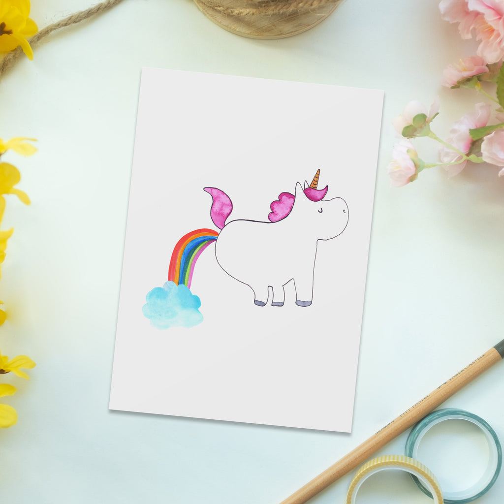 Postkarte Einhorn Pupsend Geschenkkarte, Grußkarte, Karte, Einladung, Ansichtskarte, Geburtstagskarte, Einladungskarte, Dankeskarte, Einhorn, Einhörner, Einhorn Deko, Pegasus, Unicorn, Pups, Regenbogen, Glitzer, Einhornpower, Erwachsenwerden, Spaß, lustig, Freundin