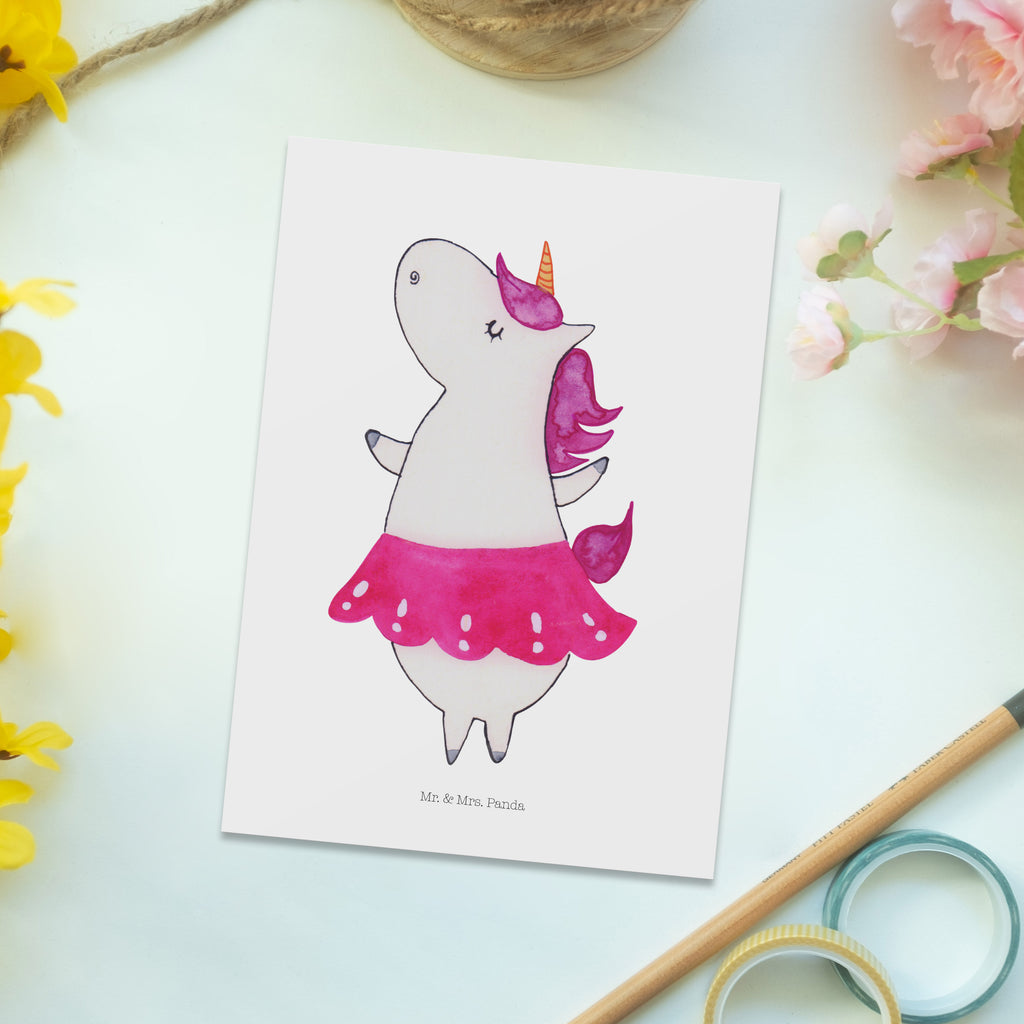 Postkarte Einhorn Ballerina Geschenkkarte, Grußkarte, Karte, Einladung, Ansichtskarte, Geburtstagskarte, Einladungskarte, Dankeskarte, Einhorn, Einhörner, Einhorn Deko, Pegasus, Unicorn, Tanzen, Ballerina, Party, Wohnung, Spaß, Feiern, Geburtstag, Tänzerin, Lebenslust, Lebensfreude