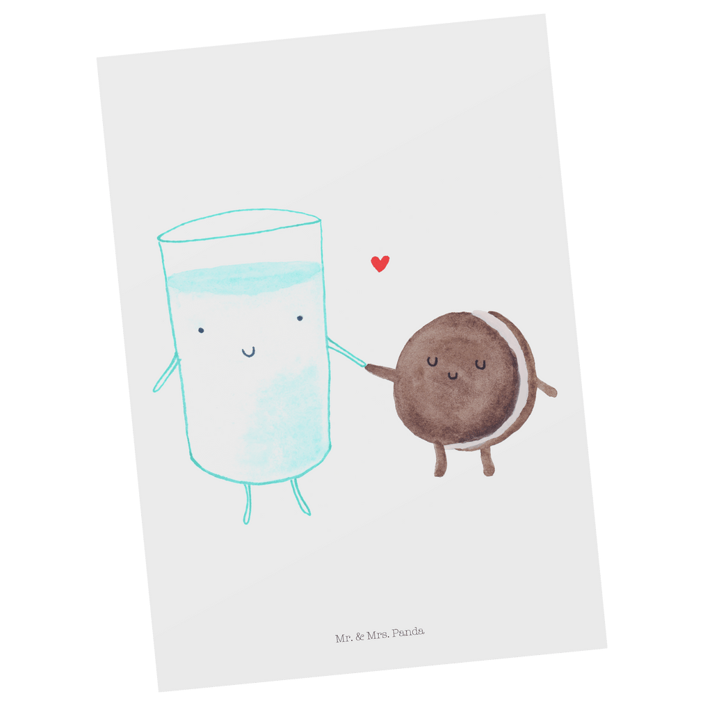 Postkarte Milch & Keks Geschenkkarte, Grußkarte, Karte, Einladung, Ansichtskarte, Geburtstagskarte, Einladungskarte, Dankeskarte, Tiermotive, Gute Laune, lustige Sprüche, Tiere, Milk, Cookie, Milch, Keks, Kekse, Kaffee, Einladung Frühstück, Motiv süß, romantisch, perfektes Paar