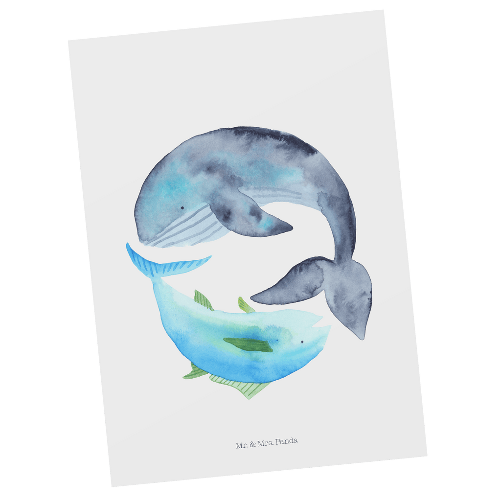 Postkarte Walfisch & Thunfisch Geschenkkarte, Grußkarte, Karte, Einladung, Ansichtskarte, Geburtstagskarte, Einladungskarte, Dankeskarte, Tiermotive, Gute Laune, lustige Sprüche, Tiere, Wal, Wahl, Tunfisch, Wortwitz lustig, Spruch lustig, Flachwitz, Witz, Spruch des Tages, Flachwitz Geschenk
