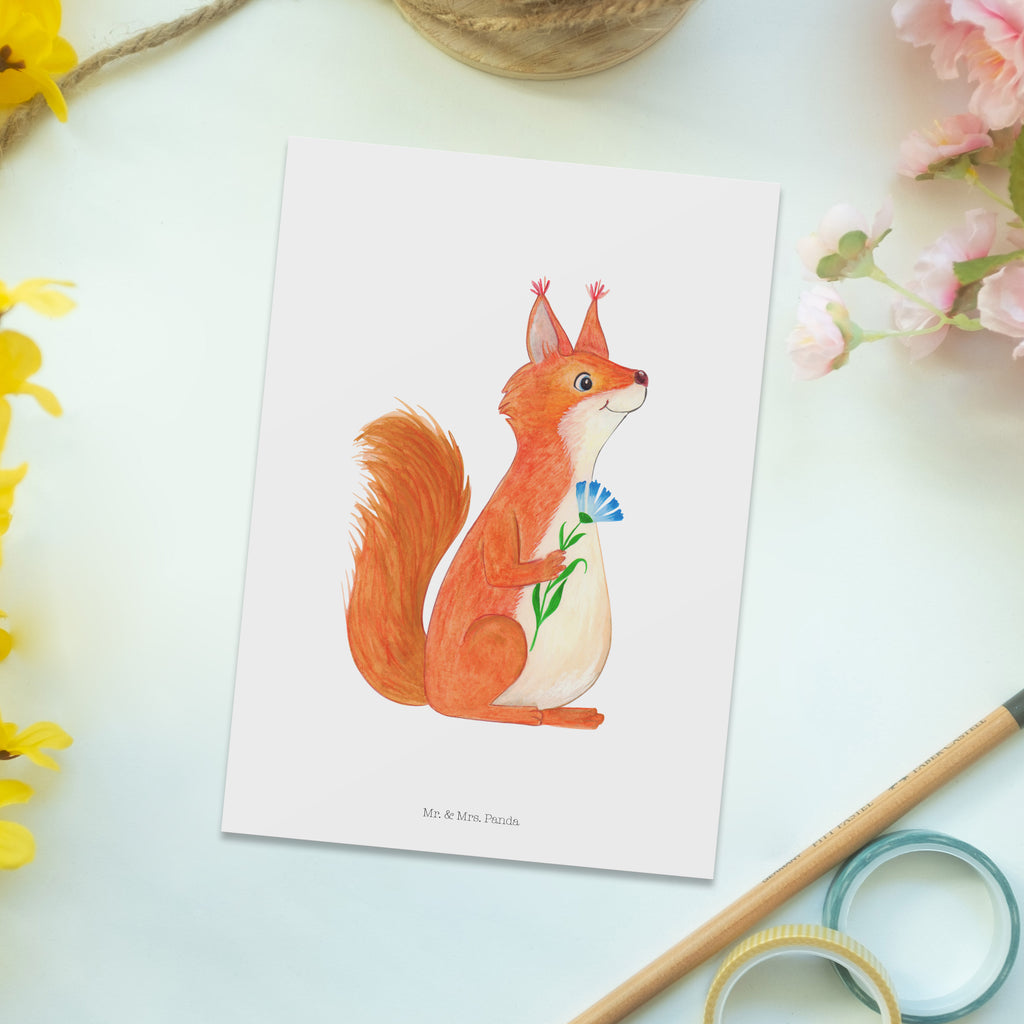 Postkarte Eichhörnchen Blume Geschenkkarte, Grußkarte, Karte, Einladung, Ansichtskarte, Geburtstagskarte, Einladungskarte, Dankeskarte, Tiermotive, Gute Laune, lustige Sprüche, Tiere, Eichhörnchen, Eichhorn, Spruch positiv, Lachen, Spaß, Motivation Sprüche, Motivation Bilder, glücklich Spruch, Spruch Deko
