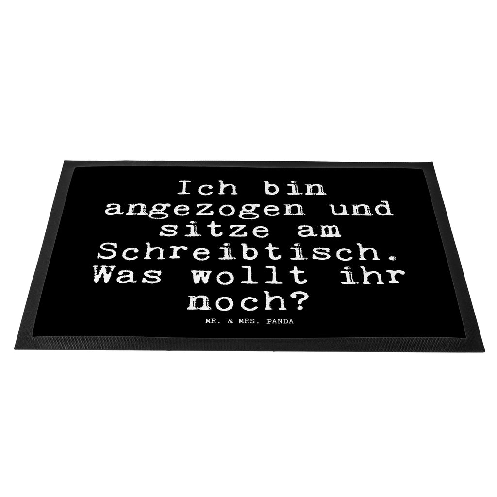 Fußmatte Fun Talk Ich bin angezogen und sitze am Schreibtisch. Was wollt ihr noch? Türvorleger, Schmutzmatte, Fußabtreter, Matte, Schmutzfänger, Fußabstreifer, Schmutzfangmatte, Türmatte, Motivfußmatte, Haustürmatte, Vorleger, Spruch, Sprüche, lustig, Weisheiten, Zitate, Glizer Spruch Sprüche Weisheiten Zitate Lustig Weisheit Worte
