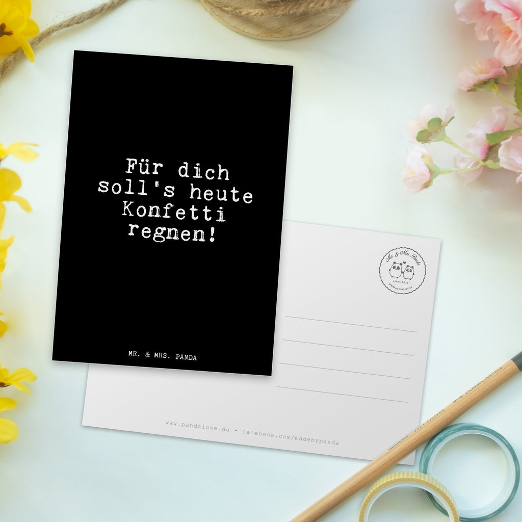 Postkarte Fun Talk Für dich soll's heute Konfetti regnen! Geschenkkarte, Grußkarte, Karte, Einladung, Ansichtskarte, Geburtstagskarte, Einladungskarte, Dankeskarte, Spruch, Sprüche, lustig, Weisheiten, Zitate, Glizer Spruch Sprüche Weisheiten Zitate Lustig Weisheit Worte