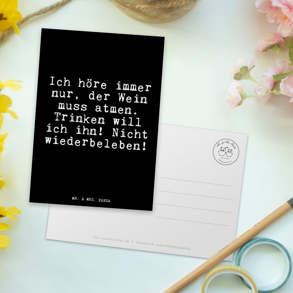 Postkarte Fun Talk Ich höre immer nur, der Wein muss atmen. Trinken will ich ihn! Nicht wiederbeleben! Geschenkkarte, Grußkarte, Karte, Einladung, Ansichtskarte, Geburtstagskarte, Einladungskarte, Dankeskarte, Spruch, Sprüche, lustig, Weisheiten, Zitate, Glizer Spruch Sprüche Weisheiten Zitate Lustig Weisheit Worte