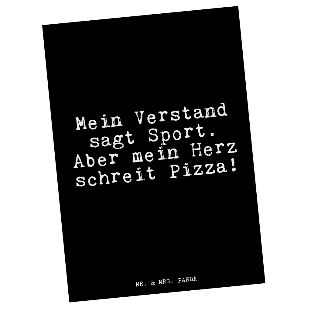 Postkarte Fun Talk Mein Verstand sagt Sport. Aber mein Herz schreit Pizza! Geschenkkarte, Grußkarte, Karte, Einladung, Ansichtskarte, Geburtstagskarte, Einladungskarte, Dankeskarte, Spruch, Sprüche, lustig, Weisheiten, Zitate, Glizer Spruch Sprüche Weisheiten Zitate Lustig Weisheit Worte