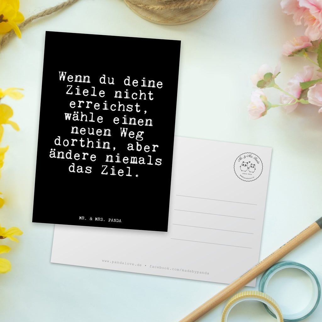 Postkarte Fun Talk Wenn du deine Ziele nicht erreichst, wähle einen neuen Weg dorthin, aber ändere niemals das Ziel. Geschenkkarte, Grußkarte, Karte, Einladung, Ansichtskarte, Geburtstagskarte, Einladungskarte, Dankeskarte, Spruch, Sprüche, lustig, Weisheiten, Zitate, Glizer Spruch Sprüche Weisheiten Zitate Lustig Weisheit Worte
