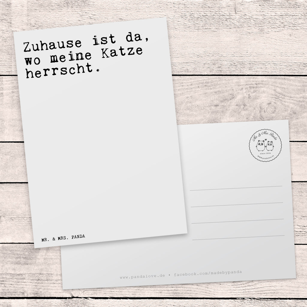 Postkarte Sprüche und Zitate Zuhause ist da, wo meine Katze herrscht. Geschenkkarte, Grußkarte, Karte, Einladung, Ansichtskarte, Geburtstagskarte, Einladungskarte, Dankeskarte, Spruch, Sprüche, lustig, Weisheiten, Zitate, Spruch Sprüche Weisheiten Zitate Lustig Weisheit Worte