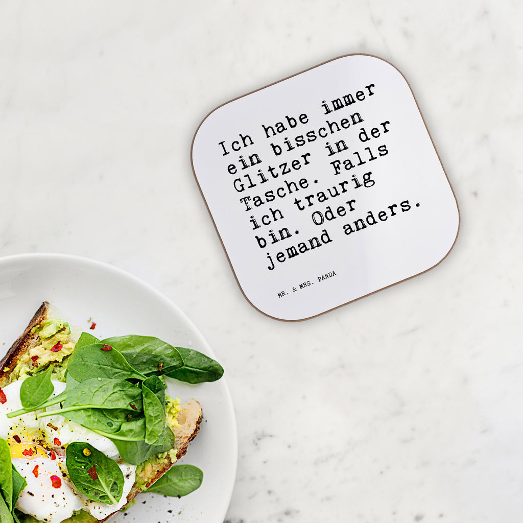 Quadratische Untersetzer Sprüche und Zitate Ich habe immer ein bisschen Glitzer in der Tasche. Falls ich traurig bin. Oder jemand anders. Bierdeckel, Glasuntersetzer, Untersetzer Gläser, Getränkeuntersetzer, Spruch, Sprüche, lustig, Weisheiten, Zitate, Spruch Sprüche Weisheiten Zitate Lustig Weisheit Worte