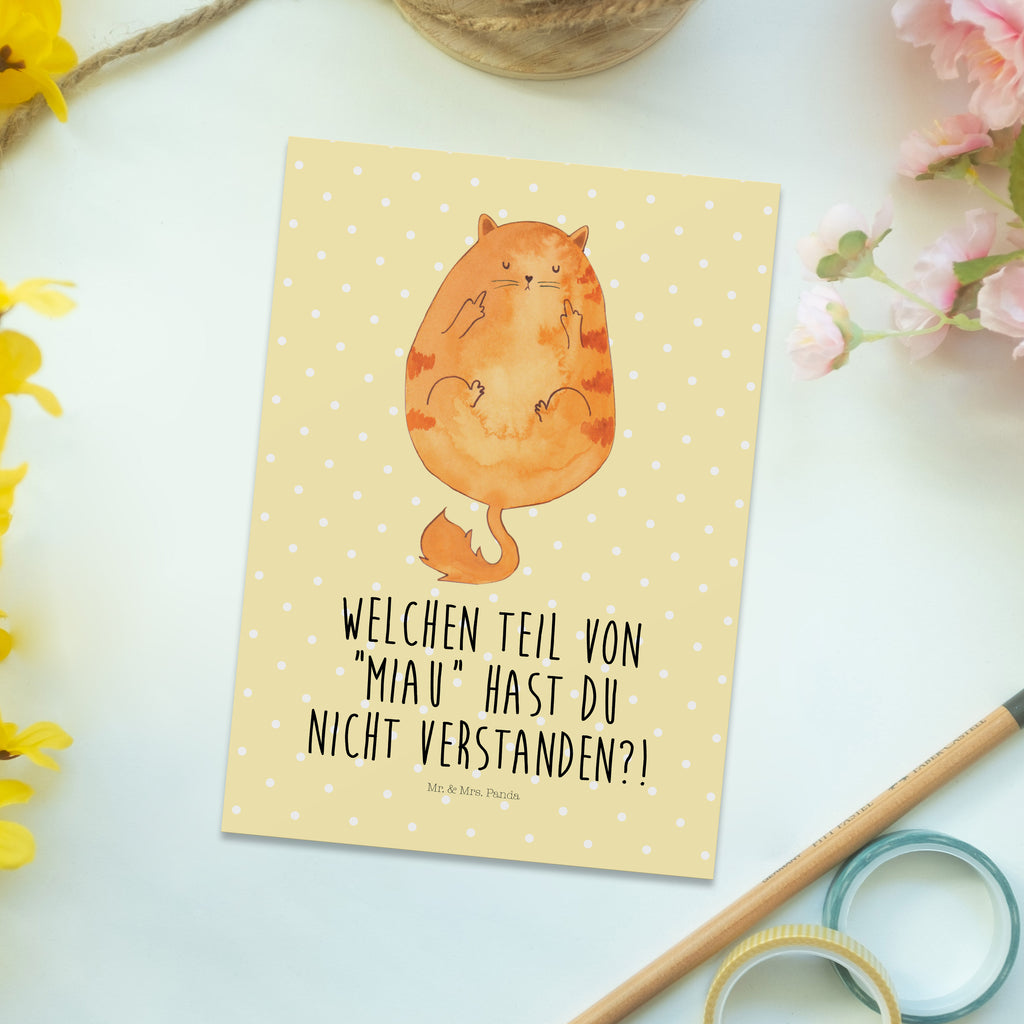 Postkarte Katze Mittelfinger Geschenkkarte, Grußkarte, Karte, Einladung, Ansichtskarte, Geburtstagskarte, Einladungskarte, Dankeskarte, Katze, Katzenmotiv, Katzenfan, Katzendeko, Katzenfreund, Katzenliebhaber, Katzenprodukte, Katzenartikel, Katzenaccessoires, Katzensouvenirs, Katzenliebhaberprodukte, Katzenmotive, Katzen, Kater, Mietze, Cat, Cats