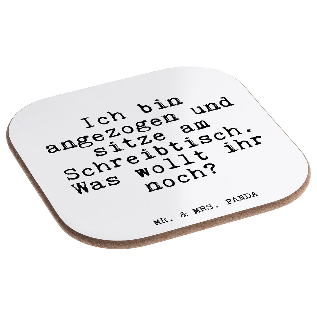 Quadratische Untersetzer Fun Talk Ich bin angezogen und sitze am Schreibtisch. Was wollt ihr noch? Bierdeckel, Glasuntersetzer, Untersetzer Gläser, Getränkeuntersetzer, Spruch, Sprüche, lustig, Weisheiten, Zitate, Glizer Spruch Sprüche Weisheiten Zitate Lustig Weisheit Worte