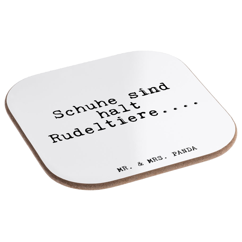 Quadratische Untersetzer Fun Talk Schuhe sind halt Rudeltiere.... Bierdeckel, Glasuntersetzer, Untersetzer Gläser, Getränkeuntersetzer, Spruch, Sprüche, lustig, Weisheiten, Zitate, Glizer Spruch Sprüche Weisheiten Zitate Lustig Weisheit Worte