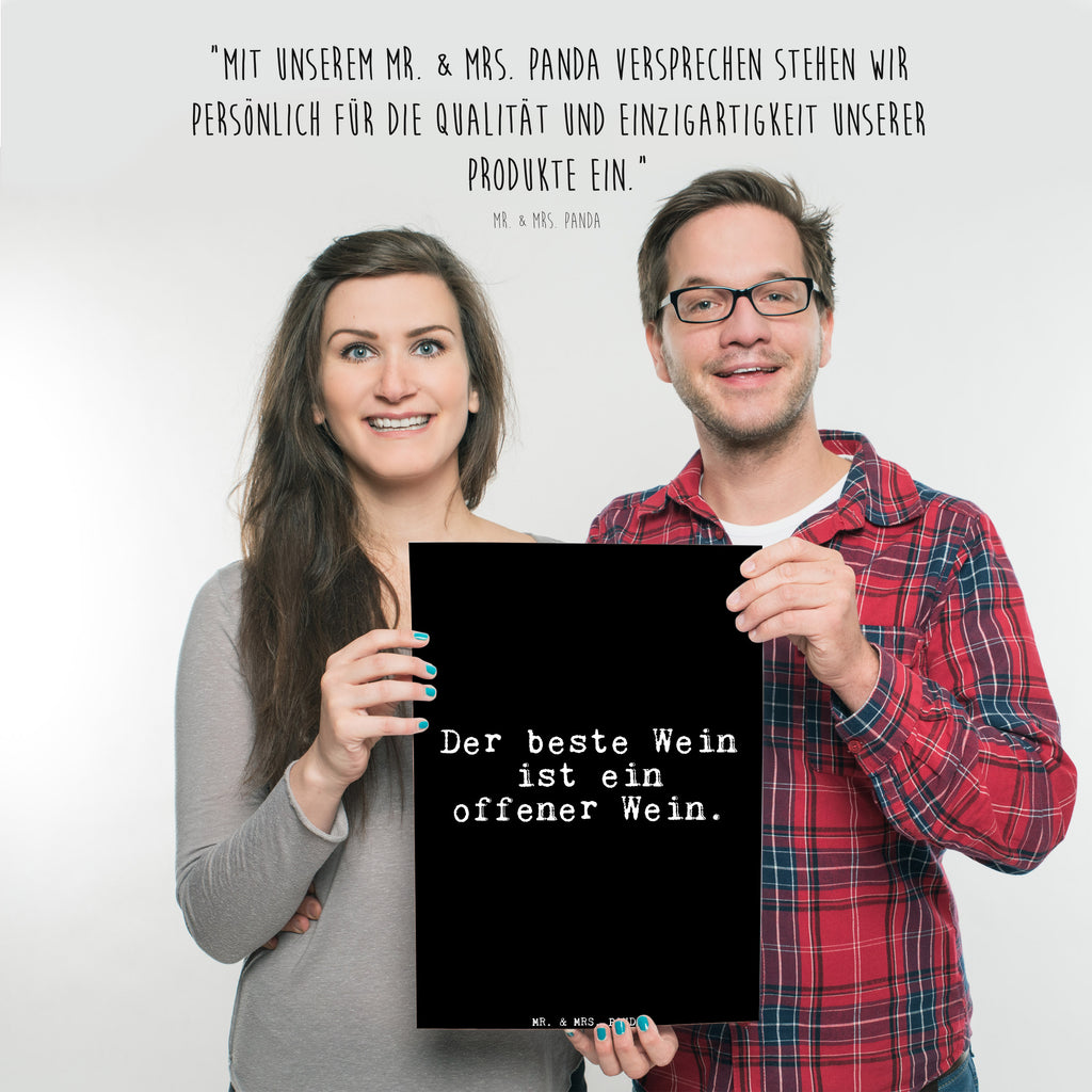 Poster Fun Talk Der beste Wein ist ein offener Wein. Poster, Wandposter, Bild, Wanddeko, Küchenposter, Kinderposter, Wanddeko Bild, Raumdekoration, Wanddekoration, Handgemaltes Poster, Mr. & Mrs. Panda Poster, Designposter, Kunstdruck, Posterdruck, Spruch, Sprüche, lustig, Weisheiten, Zitate, Glizer Spruch Sprüche Weisheiten Zitate Lustig Weisheit Worte