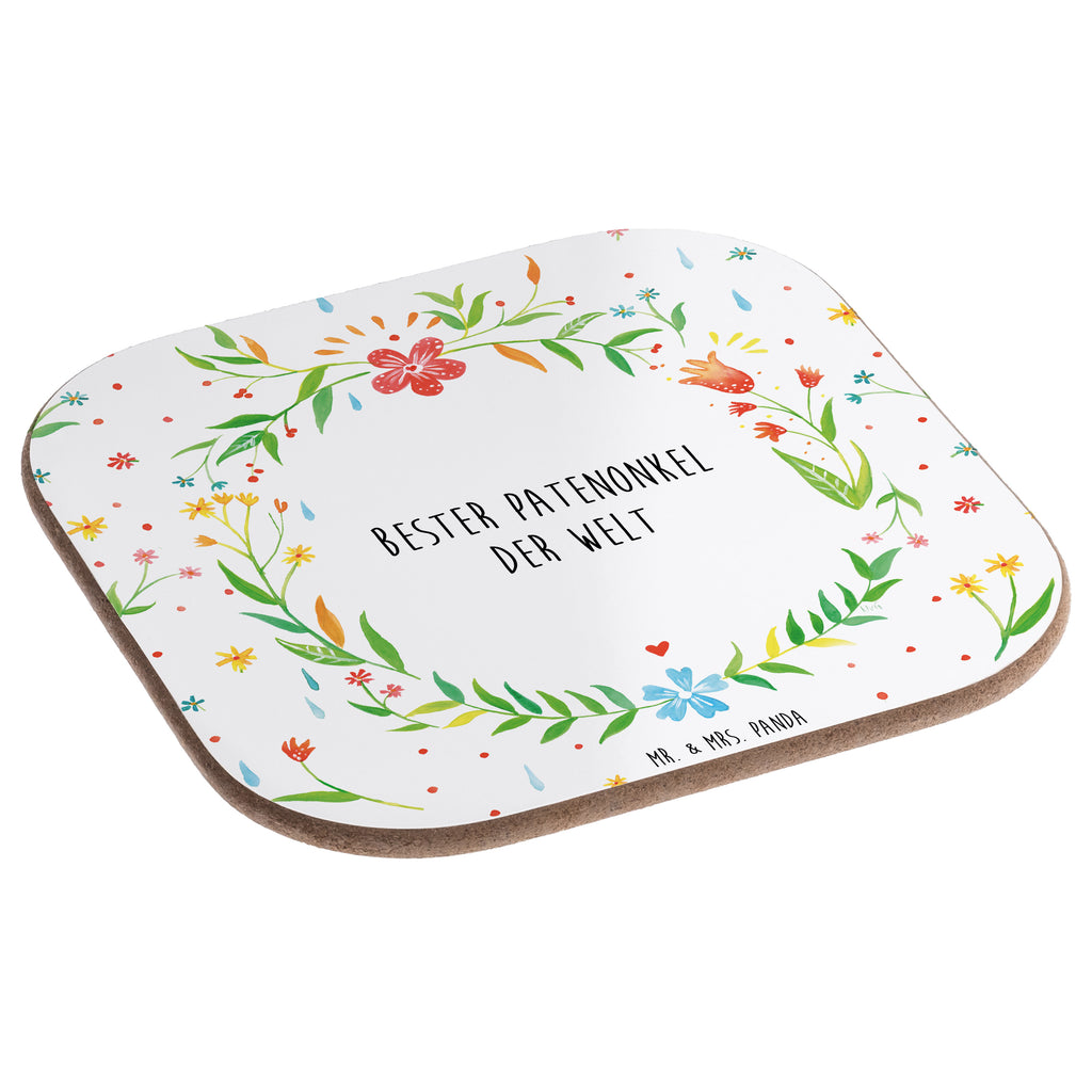 Quadratische Untersetzer Design Frame Barfuß Wiese Patenonkel Bierdeckel, Glasuntersetzer, Untersetzer Gläser, Getränkeuntersetzer, Geschenk