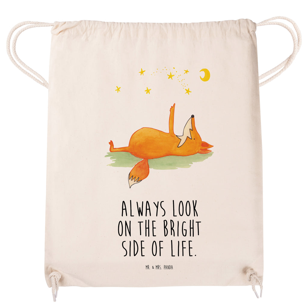 Sportbeutel Fuchs Sterne Turnbeutel, Beutel, Sporttasche, Tasche, Stoffbeutel, Fuchs, Füchse, tröstende Worte, Spruch positiv, Spruch schön, Romantik, Always Look on the Bright Side of Life