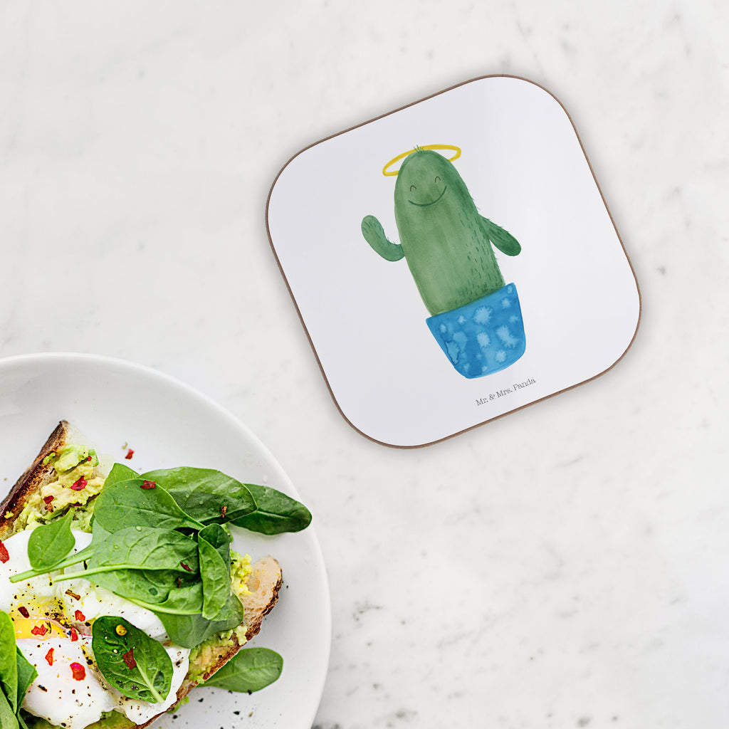 Quadratische Untersetzer Kaktus Heilig Bierdeckel, Glasuntersetzer, Untersetzer Gläser, Getränkeuntersetzer, Kaktus, Kakteen, frech, lustig, Kind, Eltern, Familie, Bruder, Schwester, Schwestern, Freundin, Heiligenschein